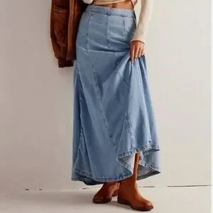 Free People | Skirts | We The Free Catch The Sun Denim Maxi